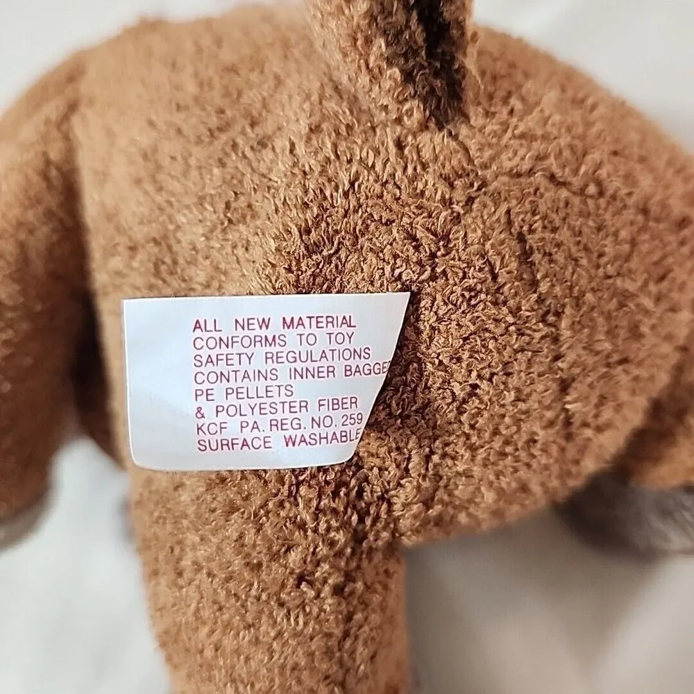 Vintage RARE‎ Russ Berrie Blinker Red Nosed Reindeer Beanie Plush Stuffed Animal